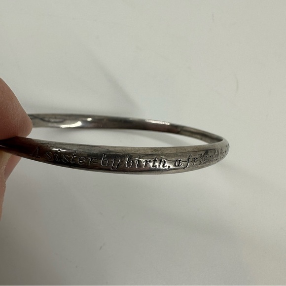 Silver Bracelet 925 Stamped - Engraved A Sister by Birth, a friend for life - Picture 7 of 8